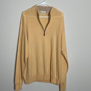 Peter Millar Butternut Squash Color 1/4 Zip Pullover Long sleeve Sweater- XL